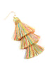 THREE LAYERED THREAD TASSEL EARRINGS