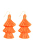 THREE LAYERED THREAD TASSEL EARRINGS