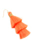 THREE LAYERED THREAD TASSEL EARRINGS