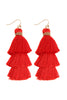 THREE LAYERED THREAD TASSEL EARRINGS