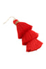 THREE LAYERED THREAD TASSEL EARRINGS