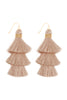 THREE LAYERED THREAD TASSEL EARRINGS