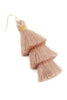 THREE LAYERED THREAD TASSEL EARRINGS