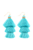 THREE LAYERED THREAD TASSEL EARRINGS