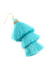 THREE LAYERED THREAD TASSEL EARRINGS