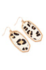 ME4725 - LEOPARD OVAL CAST GENUINE LEATHER EARRINGS