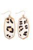 ME4725 - LEOPARD OVAL CAST GENUINE LEATHER EARRINGS