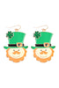 SAINT PATRICK'S DAY ENAMEL FISH HOOK EARRINGS