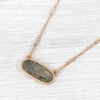 SEMI PRECIOUS OVAL STONE NECKLACE