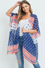 MS0155 - MULTI STRIPED AMERICAN FLAG KIMONO