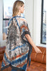 TIE DYE BOHO OPEN FRONT KIMONO