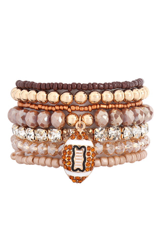 MIX BEADS STONE RONDELLE CHARM VERSATILE BRACELET