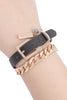 LEATHER CHAIN CHOKER BRACELET