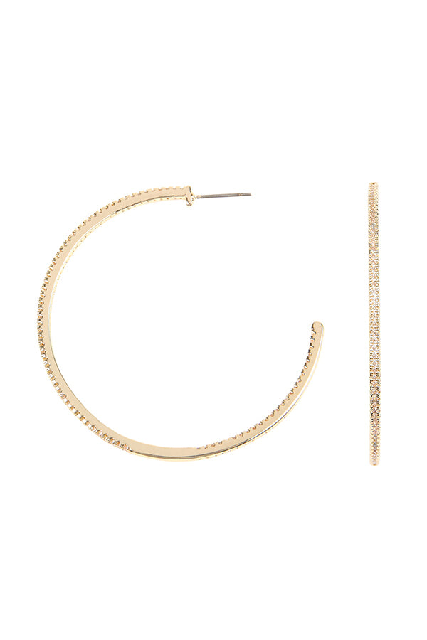 CRYSTAL PAVE HOOP EARRINGS