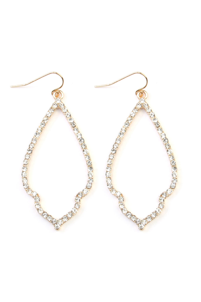 MYE1042 - RHINESTONE OPEN MARQUISE DROP EARRINGS