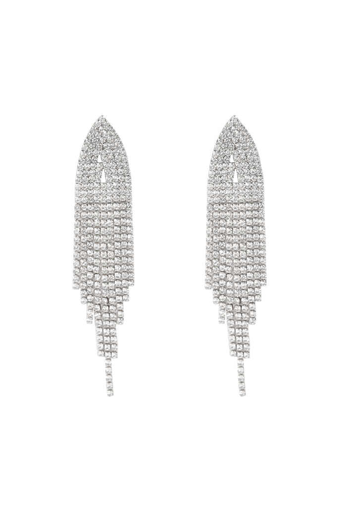 MYE1179 - BRIDAL RHINESTONE LONG TASSEL EARRINGS