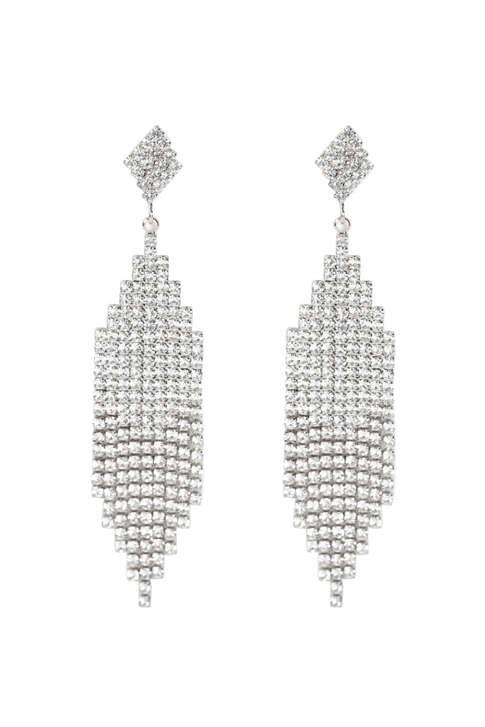 BRIDAL RHINESTONE POST DANGLING EARRINGS