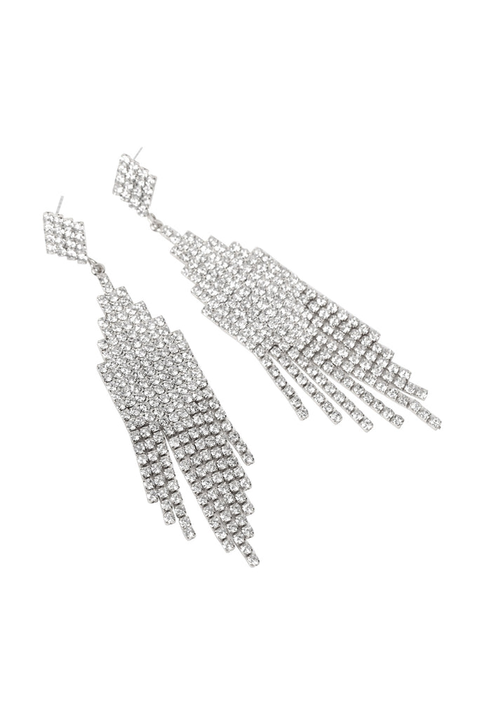 BRIDAL RHINESTONE POST DANGLING EARRINGS