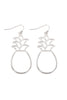 MYE1186 - PINEAPPLE OPEN WIRE HOOK DANGLING EARRINGS