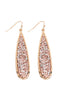 MYE1196 - LONG PEAR GLITTER FACETED DANGLE HOOK EARRINGS