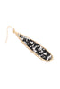 MYE1196 - LONG PEAR GLITTER FACETED DANGLE HOOK EARRINGS