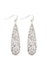 MYE1196 - LONG PEAR GLITTER FACETED DANGLE HOOK EARRINGS