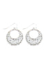 MYE1198 - OPEN ROUND GLITTER FACETED DANGLE HOOK EARRINGS