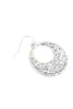 MYE1198 - OPEN ROUND GLITTER FACETED DANGLE HOOK EARRINGS