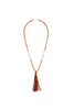 BEADED NECKLACE WITH LEATHER TASSEL