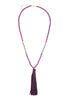 BEADED NECKLACE WITH LEATHER TASSEL