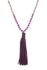 BEADED NECKLACE WITH LEATHER TASSEL