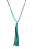 BEADED NECKLACE WITH LEATHER TASSEL