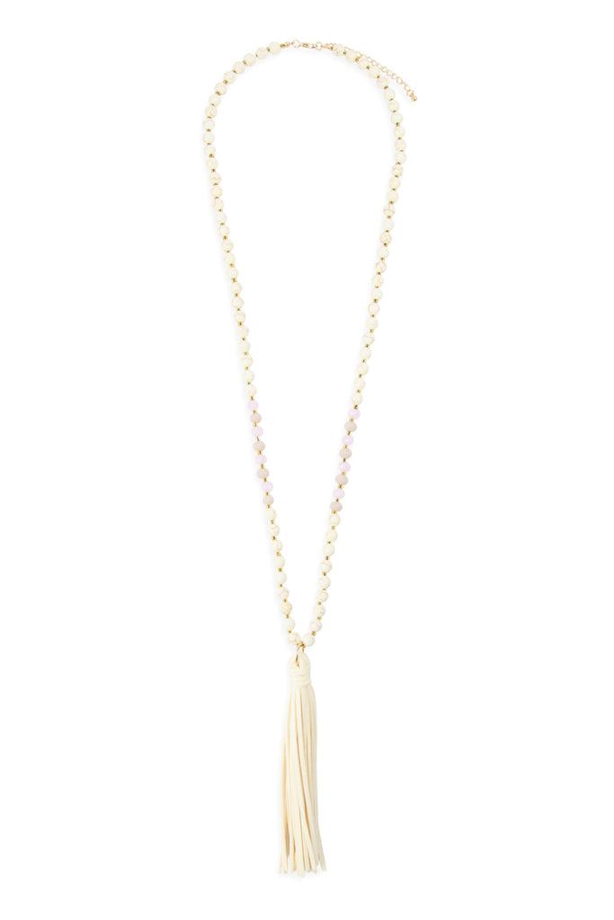 MULTI STRAND BEADS LEATHER CORD NECKLACE – Riah Fashion