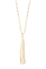 BEADED NECKLACE WITH LEATHER TASSEL