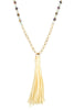 BEADED NECKLACE WITH LEATHER TASSEL