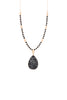 MYN1353 - PEAR SHAPED FACETED STONE PENDANT NECKLACE