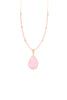 MYN1353 - PEAR SHAPED FACETED STONE PENDANT NECKLACE