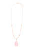 MYN1353 - PEAR SHAPED FACETED STONE PENDANT NECKLACE