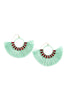 NE1775 - HALF CIRCLE TASSEL WITH COLORED RHINESTONE EARRINGS