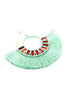 NE1775 - HALF CIRCLE TASSEL WITH COLORED RHINESTONE EARRINGS