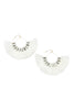 NE1775 - HALF CIRCLE TASSEL WITH COLORED RHINESTONE EARRINGS