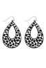 PE3127 - METAL FILIGREE FISH HOOK TEARDROP EARRINGS