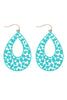 PE3127 - METAL FILIGREE FISH HOOK TEARDROP EARRINGS