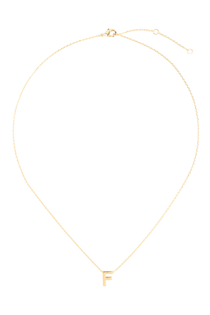 PN3642F - "F" INITIAL DAINTY CHARM NECKLACE