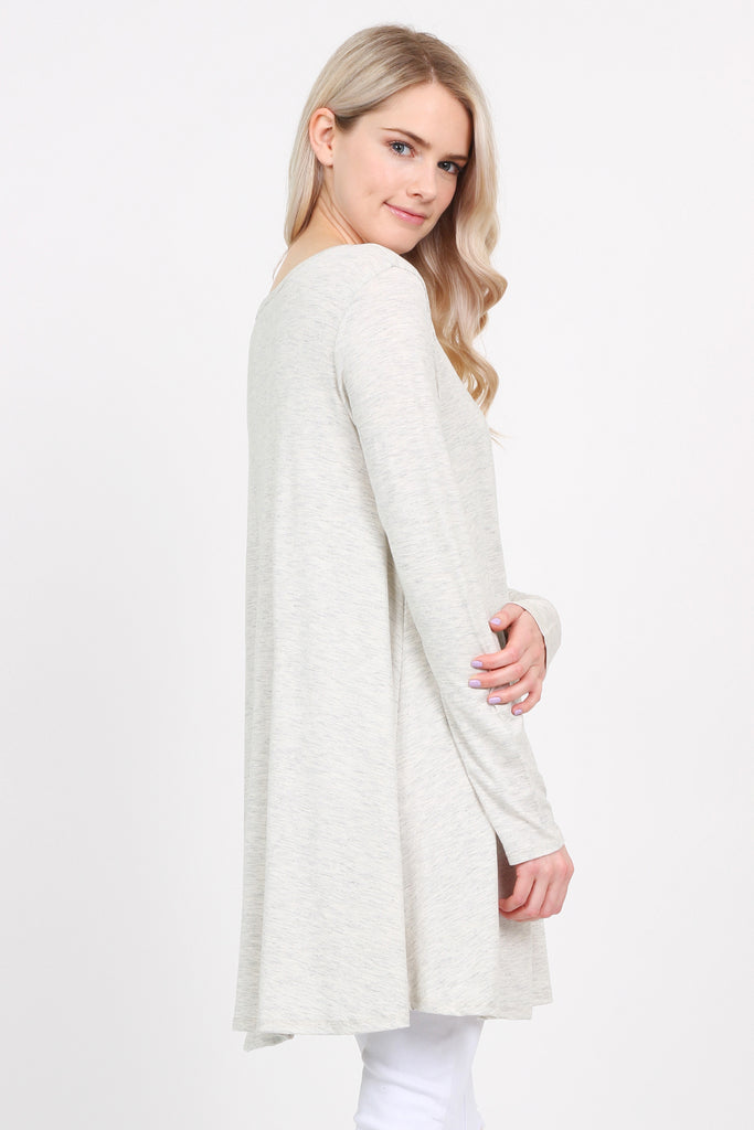 Long Sleeved Solid Tunic Top – Riah Fashion