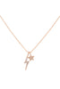 LIGHTNING & STAR PAVE CUBIC ZIRCONIA PENDANT BRASS NECKLACE