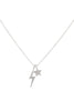 LIGHTNING & STAR PAVE CUBIC ZIRCONIA PENDANT BRASS NECKLACE