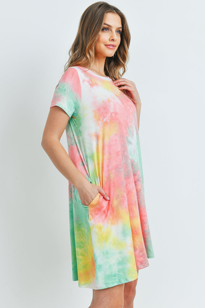 Tie Dye Cinch Waist Dress