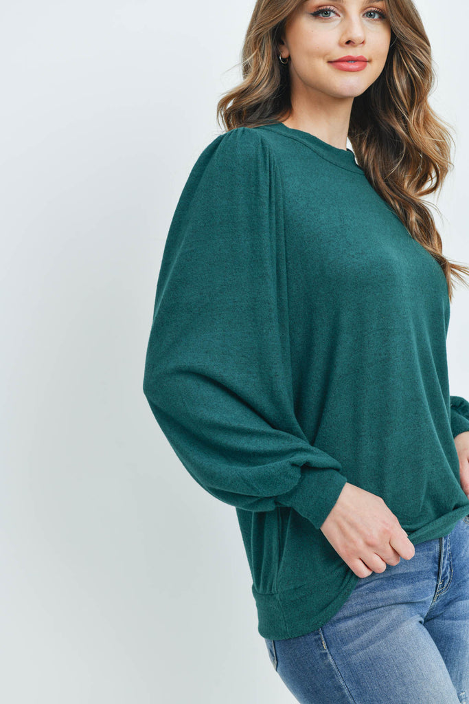 Puff Sleeve Brushed Hacci Top