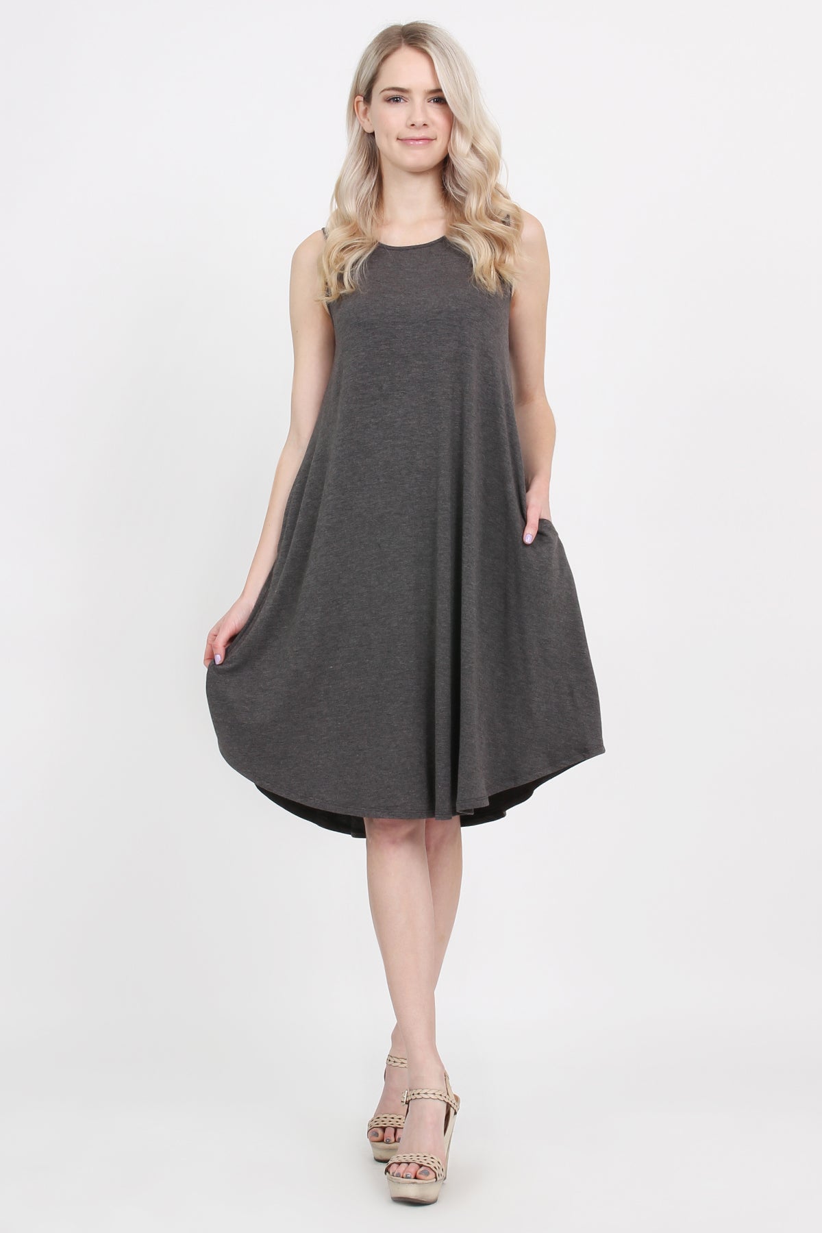 Sleeveless Pocket Swing Dress – Riah Fashion